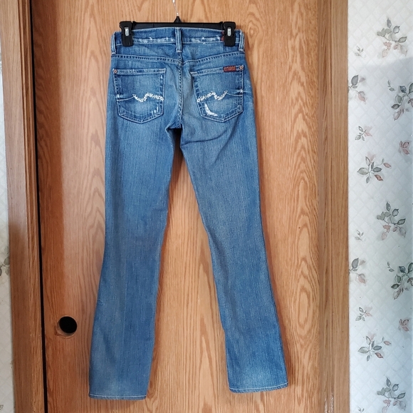 7 for all Mankind distressed straight leg jeans - Picture 8 of 15